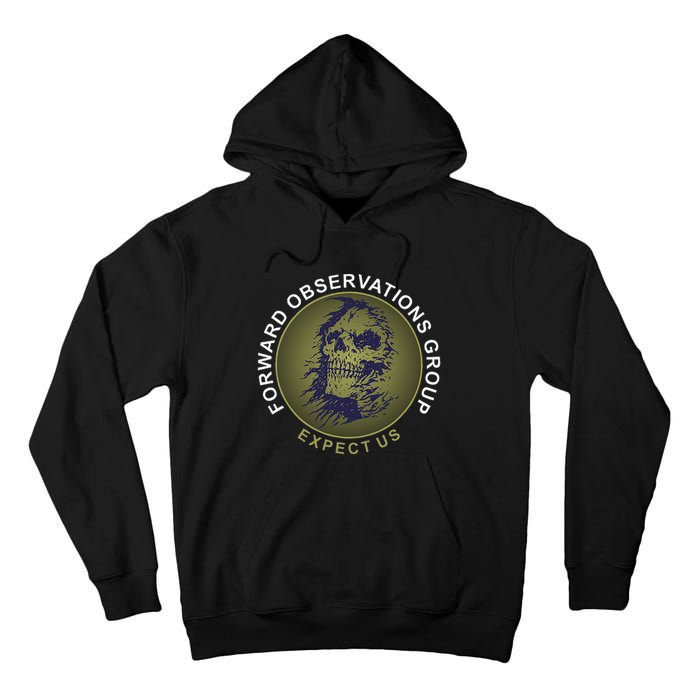 Forward Observations Group. Expect Us Skull Tall Hoodie