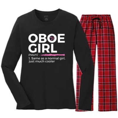 Funny Oboe Girl Definition Funny Oboe Women's Long Sleeve Flannel Pajama Set 