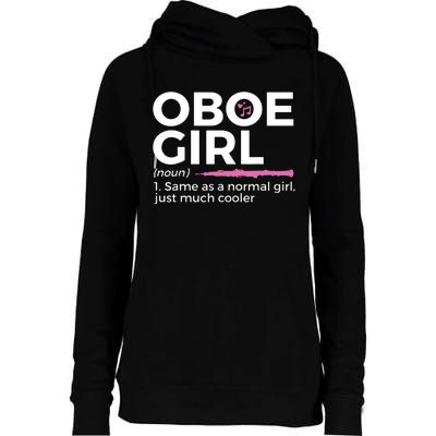 Funny Oboe Girl Definition Funny Oboe Womens Funnel Neck Pullover Hood