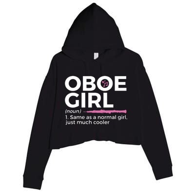 Funny Oboe Girl Definition Funny Oboe Crop Fleece Hoodie