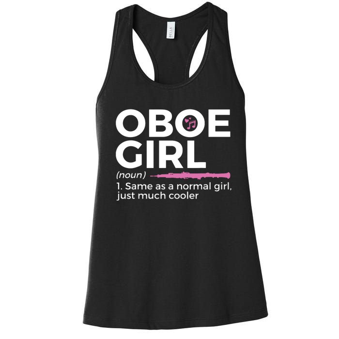 Funny Oboe Girl Definition Funny Oboe Women's Racerback Tank