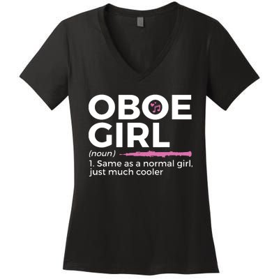 Funny Oboe Girl Definition Funny Oboe Women's V-Neck T-Shirt