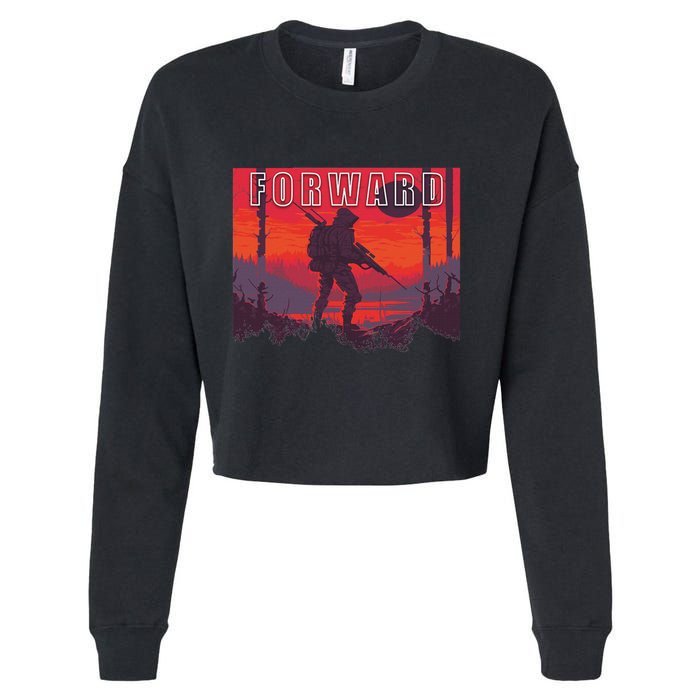 Forward Observations Group. Fog Retro Scout Cropped Pullover Crew
