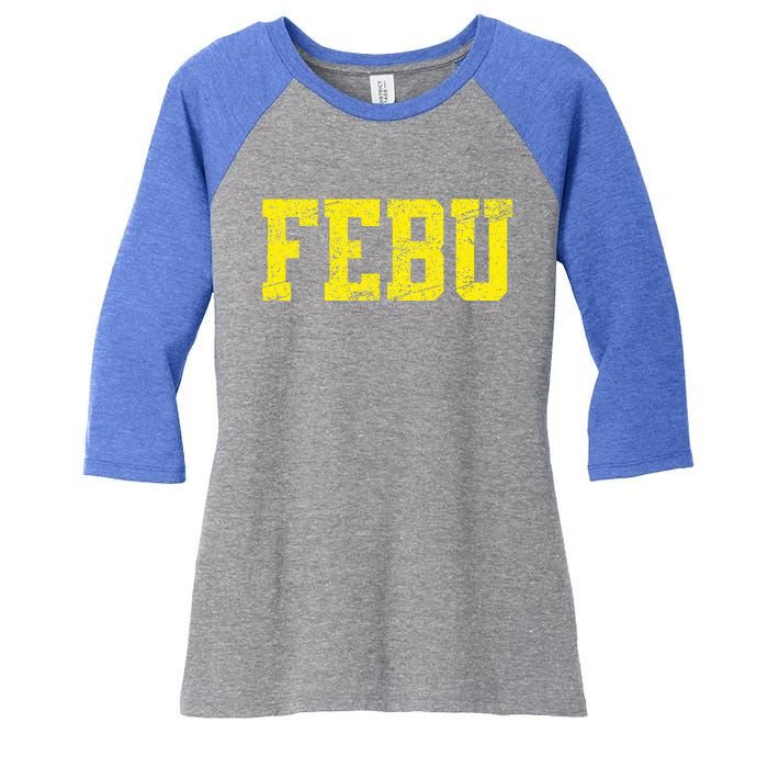 Febu Oregon Green Women's Tri-Blend 3/4-Sleeve Raglan Shirt