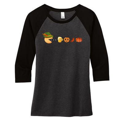 Funny Oktoberfest Gamer Beer Festival Women's Tri-Blend 3/4-Sleeve Raglan Shirt