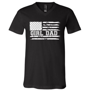 Father of Girl - Proud New Girl Dad - Fathers Day Gift V-Neck T-Shirt