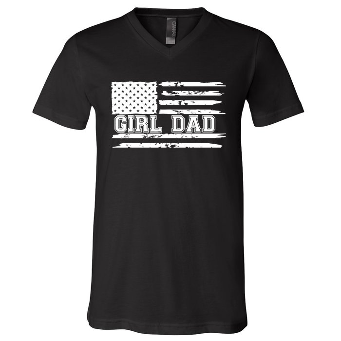 Father of Girl - Proud New Girl Dad - Fathers Day Gift V-Neck T-Shirt