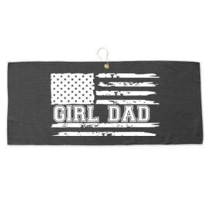 Father of Girl - Proud New Girl Dad - Fathers Day Gift Large Microfiber Waffle Golf Towel