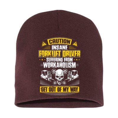 Forklift Operator Get Out Of My Way Forklift Driver Short Acrylic Beanie