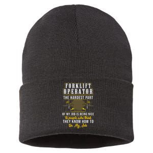 Forklift Operator Get Out Of My Way Forklift Driver Sustainable Knit Beanie