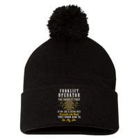 Forklift Operator Get Out Of My Way Forklift Driver Pom Pom 12in Knit Beanie