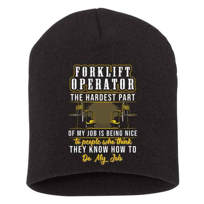 Forklift Operator Get Out Of My Way Forklift Driver Short Acrylic Beanie