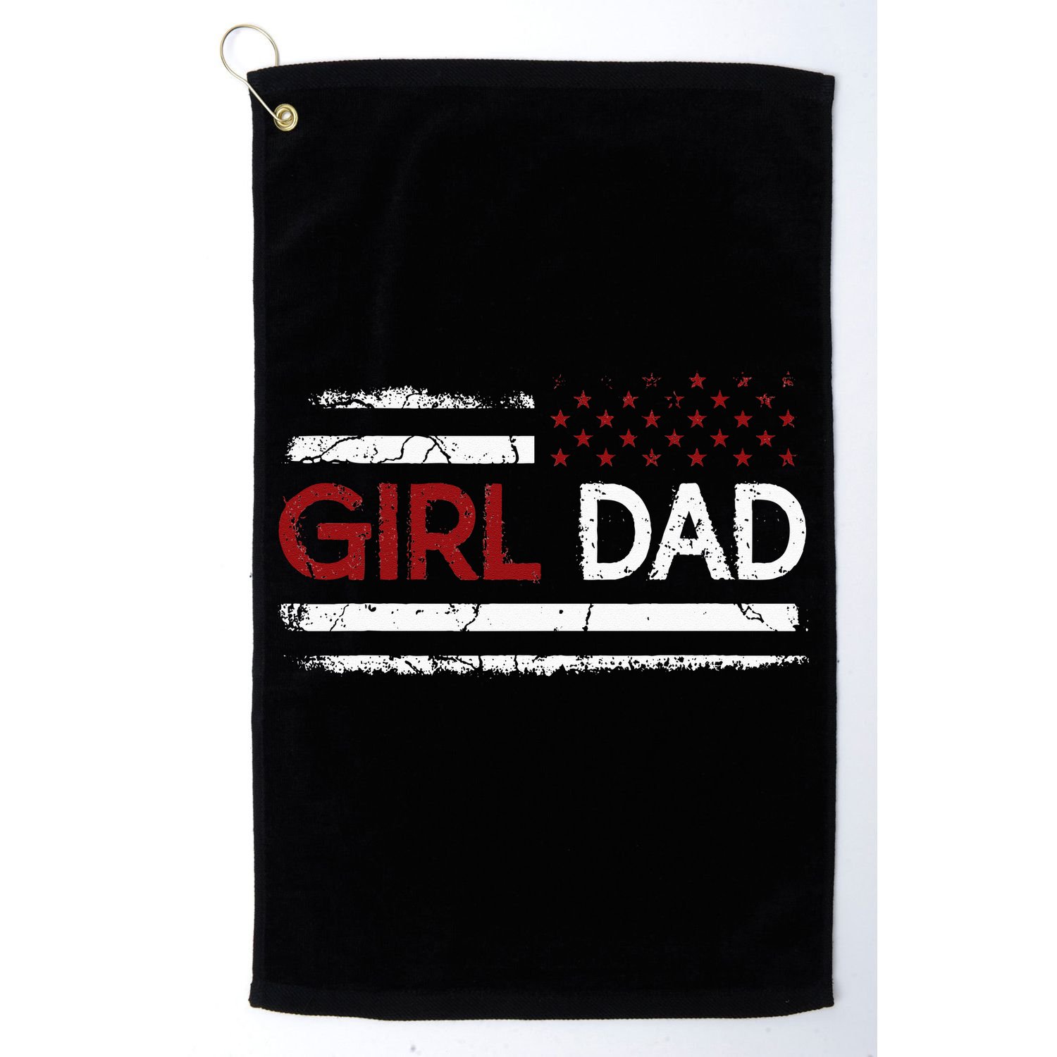 Father Of Girls Proud New Girl Dad Daughter Gift For Dad Golf Towel