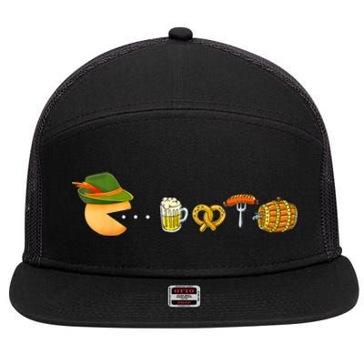 Funny Oktoberfest Gamer Beer Festival 7 Panel Mesh Trucker Snapback Hat