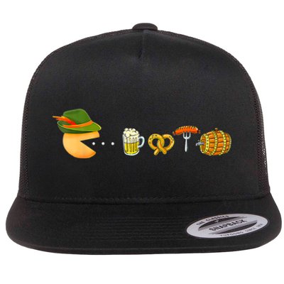 Funny Oktoberfest Gamer Beer Festival Flat Bill Trucker Hat