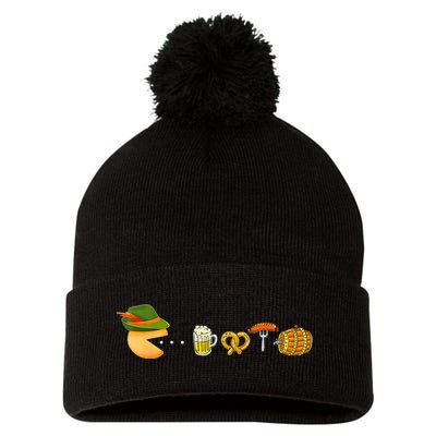 Funny Oktoberfest Gamer Beer Festival Pom Pom 12in Knit Beanie