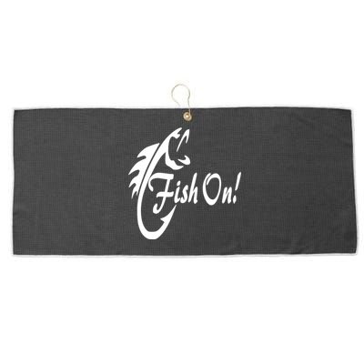 Fish On Gift Large Microfiber Waffle Golf Towel