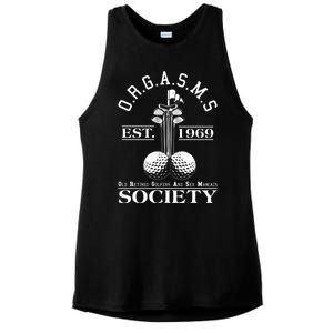 Funny ORGASMS Golf Society Est 1969 Ladies PosiCharge Tri-Blend Wicking Tank