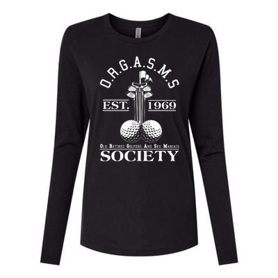 Funny ORGASMS Golf Society Est 1969 Womens Cotton Relaxed Long Sleeve T-Shirt