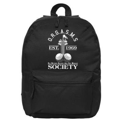 Funny ORGASMS Golf Society Est 1969 16 in Basic Backpack