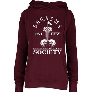 Funny ORGASMS Golf Society Est 1969 Womens Funnel Neck Pullover Hood