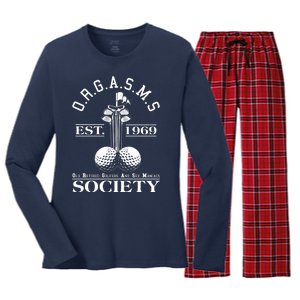 Funny ORGASMS Golf Society Est 1969 Women's Long Sleeve Flannel Pajama Set 