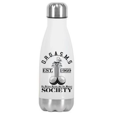 Funny ORGASMS Golf Society Est 1969 Stainless Steel Insulated Water Bottle