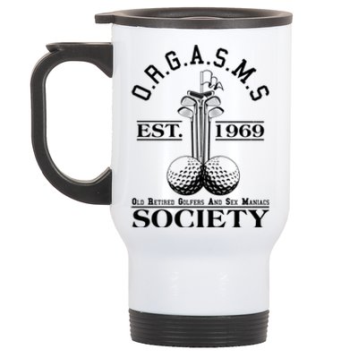 Funny ORGASMS Golf Society Est 1969 Stainless Steel Travel Mug