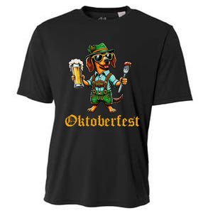 Funny Oktoberfest German Dachshund Weiner Dog Beer Lover Gift Cooling Performance Crew T-Shirt