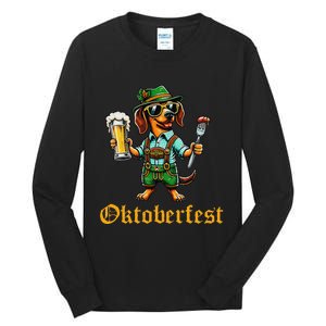 Funny Oktoberfest German Dachshund Weiner Dog Beer Lover Gift Tall Long Sleeve T-Shirt