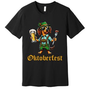 Funny Oktoberfest German Dachshund Weiner Dog Beer Lover Gift Premium T-Shirt