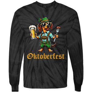 Funny Oktoberfest German Dachshund Weiner Dog Beer Lover Gift Tie-Dye Long Sleeve Shirt