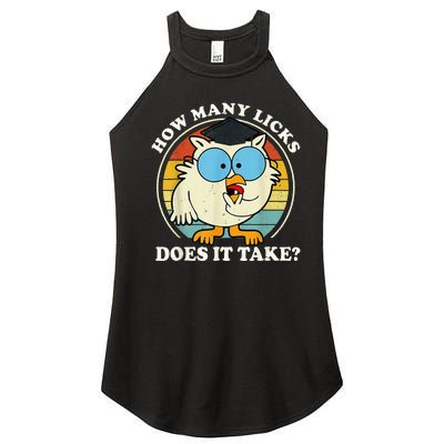 Funny Owl How Many Licks Does It Take Women’s Perfect Tri Rocker Tank