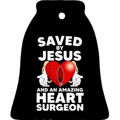 Funny Open Heart Surgery Design For Men Women Heart Patients Ceramic Bell Ornament