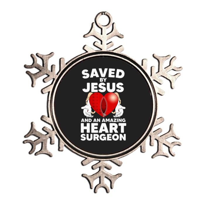 Funny Open Heart Surgery Design For Men Women Heart Patients Metallic Star Ornament