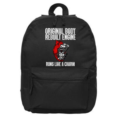 Funny Open Heart Surgery Recovery Survivor Gift 16 in Basic Backpack