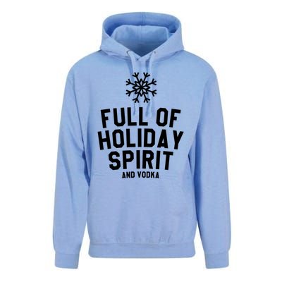 Full Of Holiday Spirit And Vodka Funny Xmas Gift Unisex Surf Hoodie