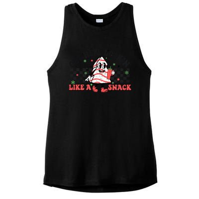 Funny Out Here Lookin Like A Snack Christmas Tree Cake Retro Meaningful Gift Ladies PosiCharge Tri-Blend Wicking Tank