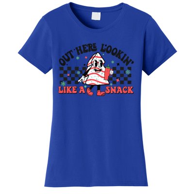 Funny Out Here Lookin Like A Snack Christmas Tree Cake Retro Meaningful Gift Women's T-Shirt