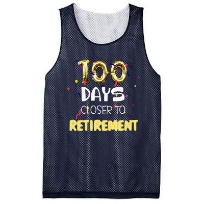 Funny One Hundred Days Closer To Retirement Cute Celebration Mesh Reversible Basketball Jersey Tank