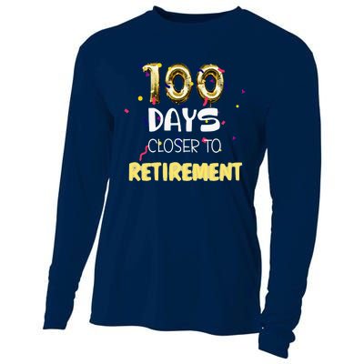 Funny One Hundred Days Closer To Retirement Cute Celebration Cooling Performance Long Sleeve Crew