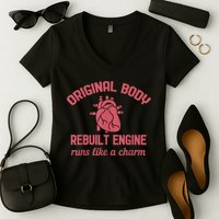 Funny Open Heart Bypass Surgery Recovery Get Well Gift Women's V-Neck T-Shirt
