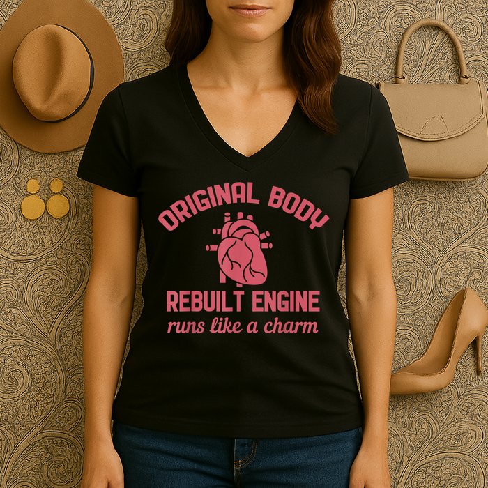 Funny Open Heart Bypass Surgery Recovery Get Well Gift Women's V-Neck T-Shirt