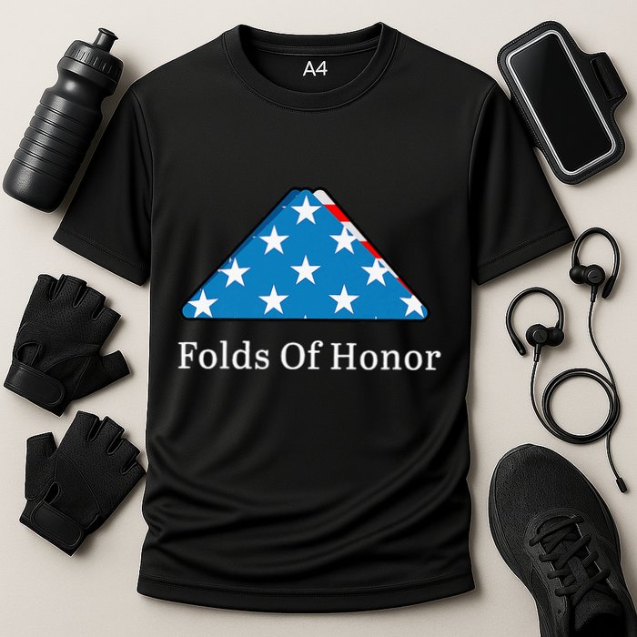 Folds Of Honor Fallen Military First Responders Patriotic Cooling Performance Crew T-Shirt