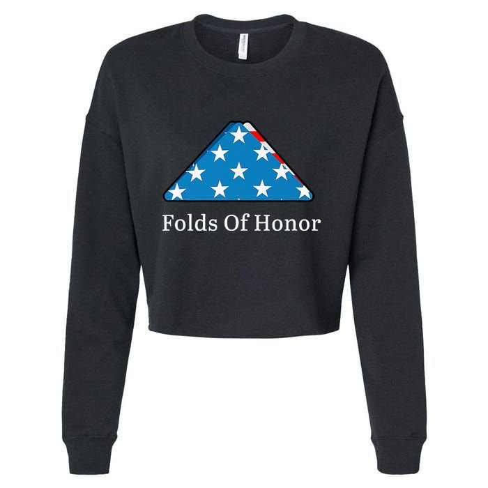 Folds Of Honor Fallen Military First Responders Patriotic Cropped Pullover Crew