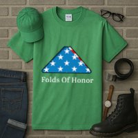 Folds Of Honor Fallen Military First Responders Patriotic Tall T-Shirt