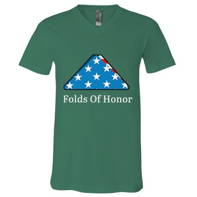 Folds Of Honor Fallen Military First Responders Patriotic V-Neck T-Shirt
