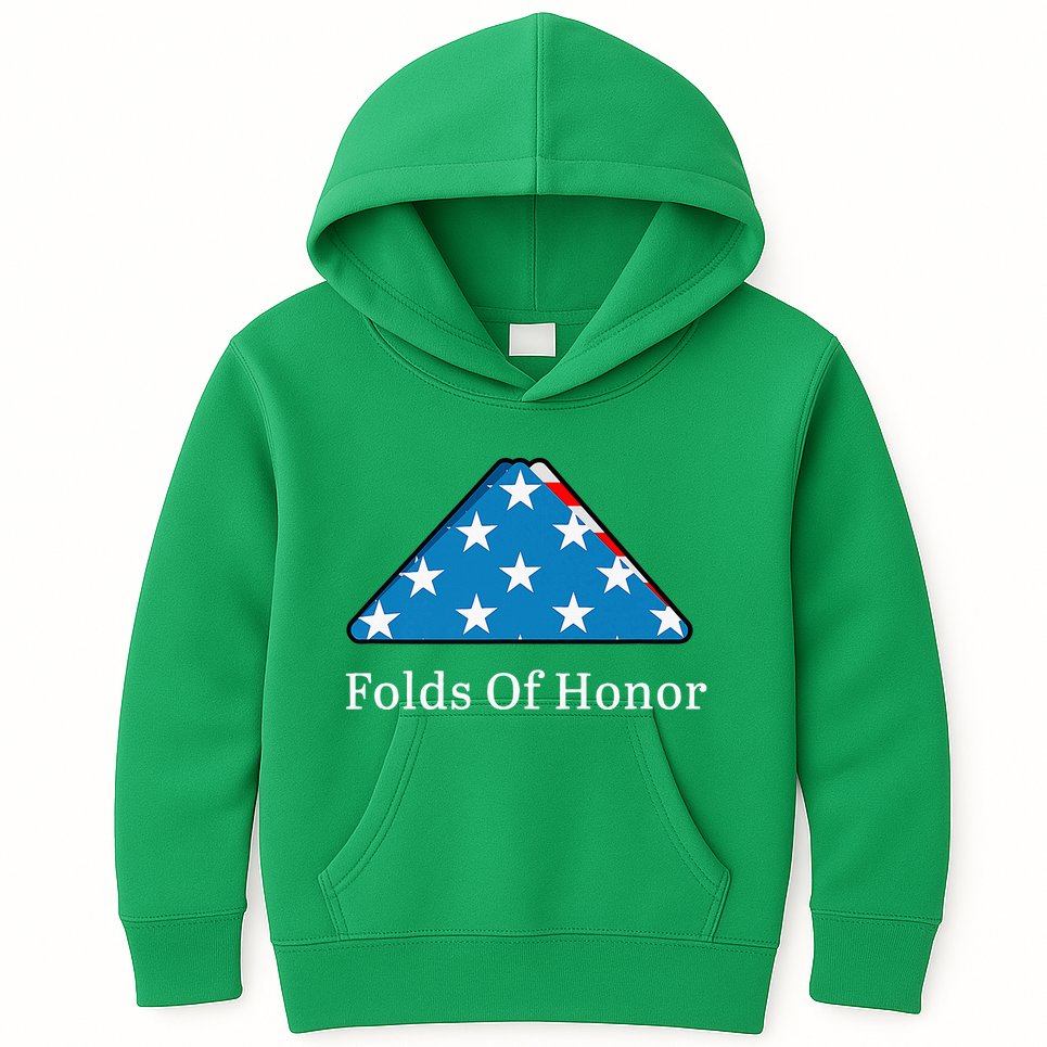 Folds Of Honor Fallen Military First Responders Patriotic Kids Hoodie