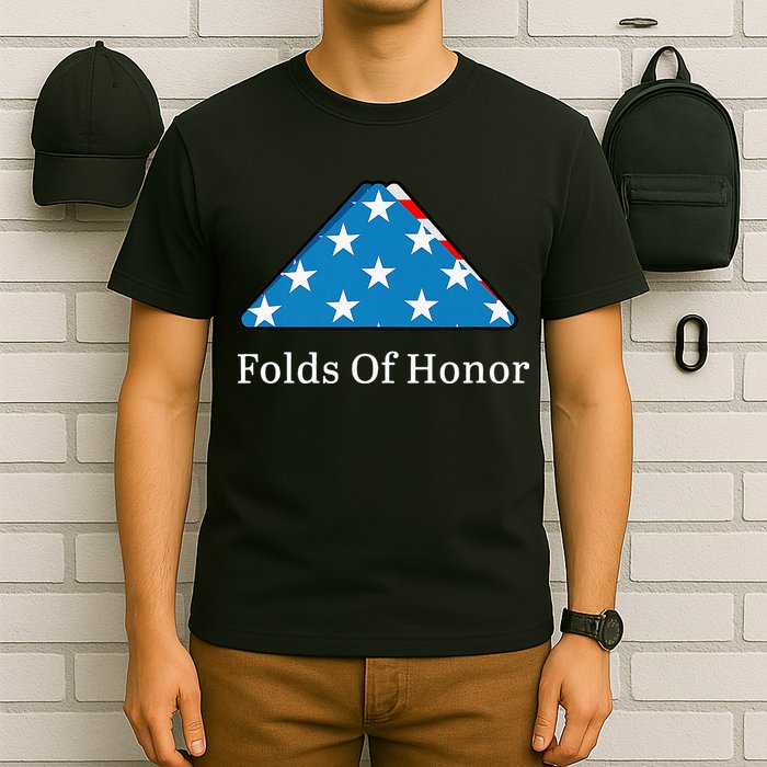 Folds of Honor fallen military first responders patriotic T-Shirt
