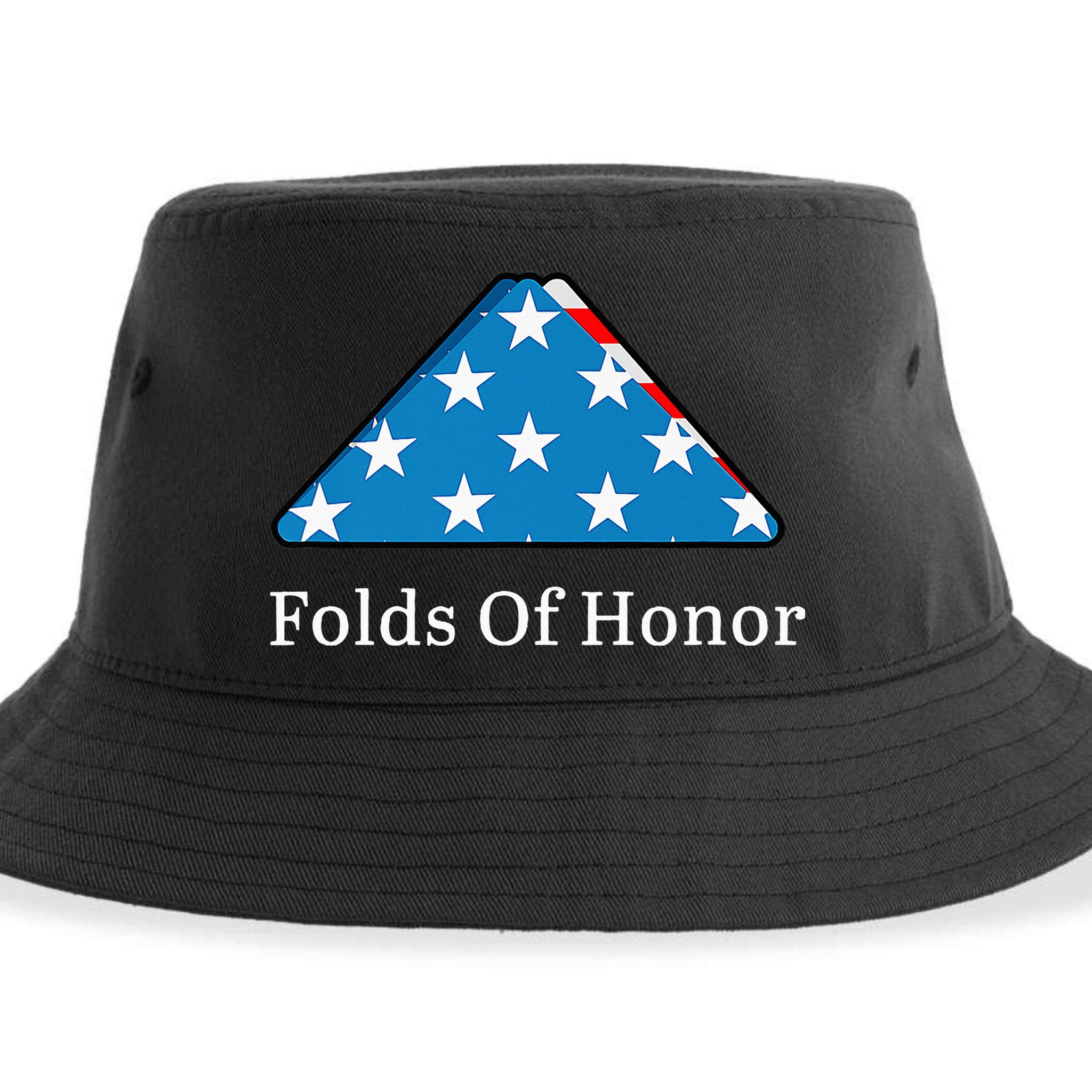 Folds of Honor fallen military first responders patriotic Sustainable Bucket Hat